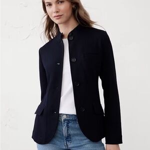 Banana Republic Navy Blue Factory Knit Pique Blazer Size M